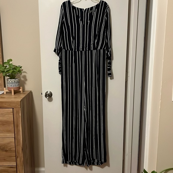 Black and White Pin Stripe Romper by wild fable - Picture 1 of 5